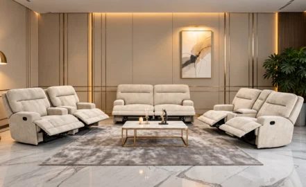 MARTOS 7 SEATER RECLINER SOFA – SILVER
