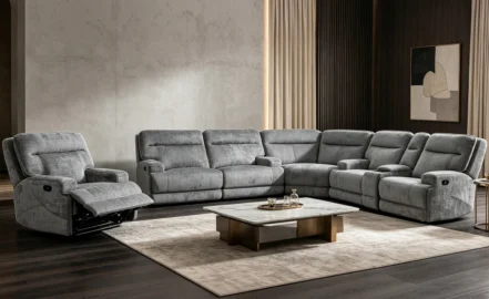 MARTOS CORNER RECLINER SOFA – LT GREY
