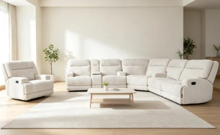 MARTOS CORNER RECLINER SOFA – SILVER