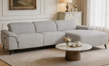 PARMA L-SHAPED CHAISE RECLINER SOFAS - SILVER
