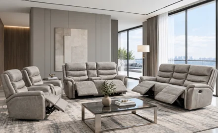 SADEC 7 SEATER RECLINER SOFA - MUSHROOM
